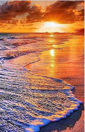 Stunning Beach Shore Sunset - Mai Crafts